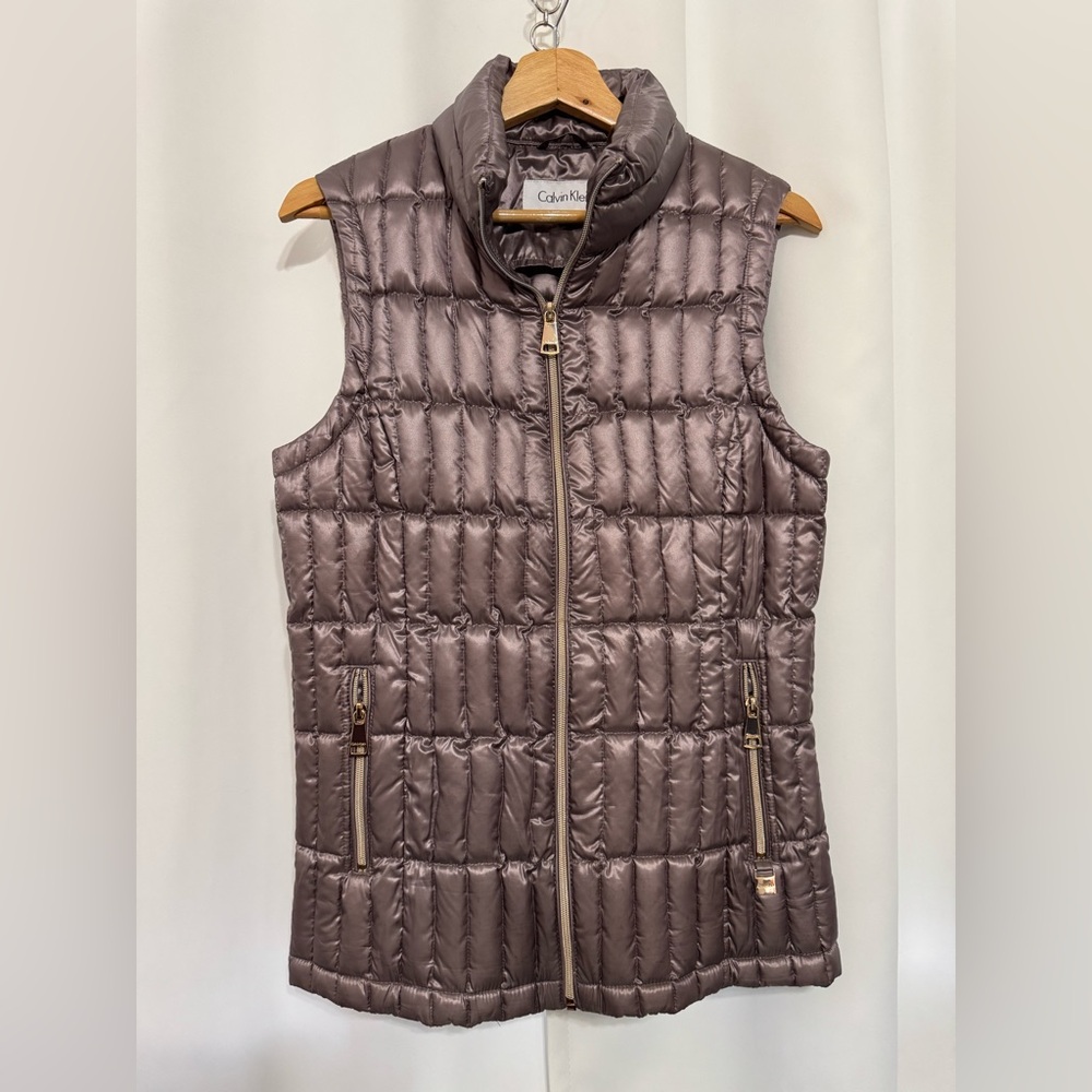 Calvin Klein Women's‎ Quilted Vest in Metallic Purple Size: Medium